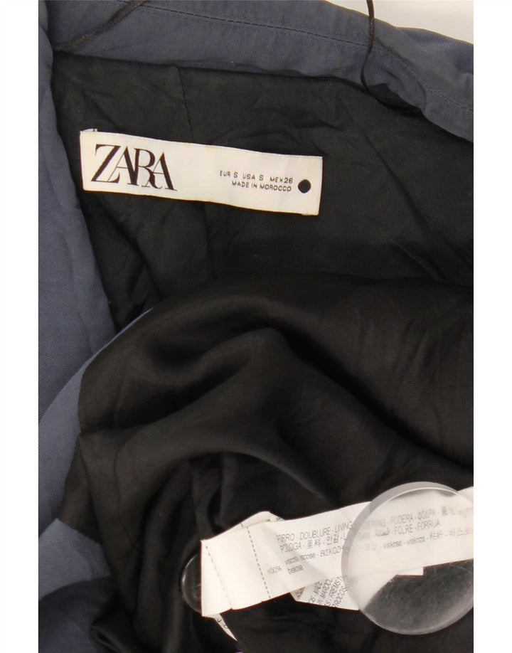 Женский пиджак оверсайз на 1 пуговице Zara UK 10, маленький темно-синий из вискозы