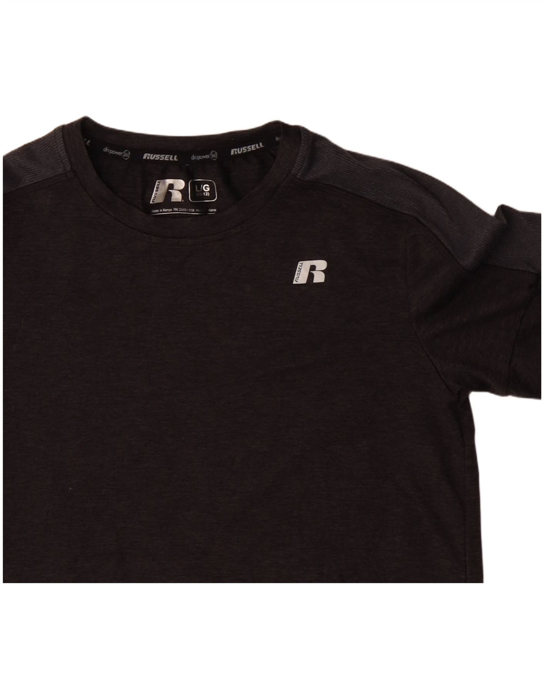 Топ Russell Athletic для мальчиков с длинными рукавами, 10–11 лет, большой серый с цветными блоками