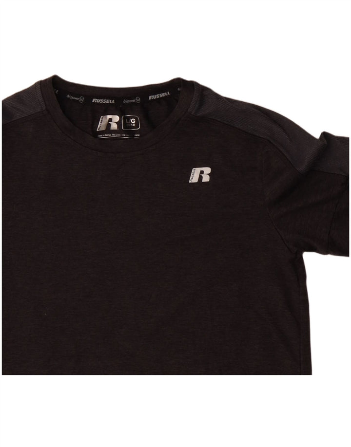 Топ Russell Athletic для мальчиков с длинными рукавами, 10–11 лет, большой серый с цветными блоками