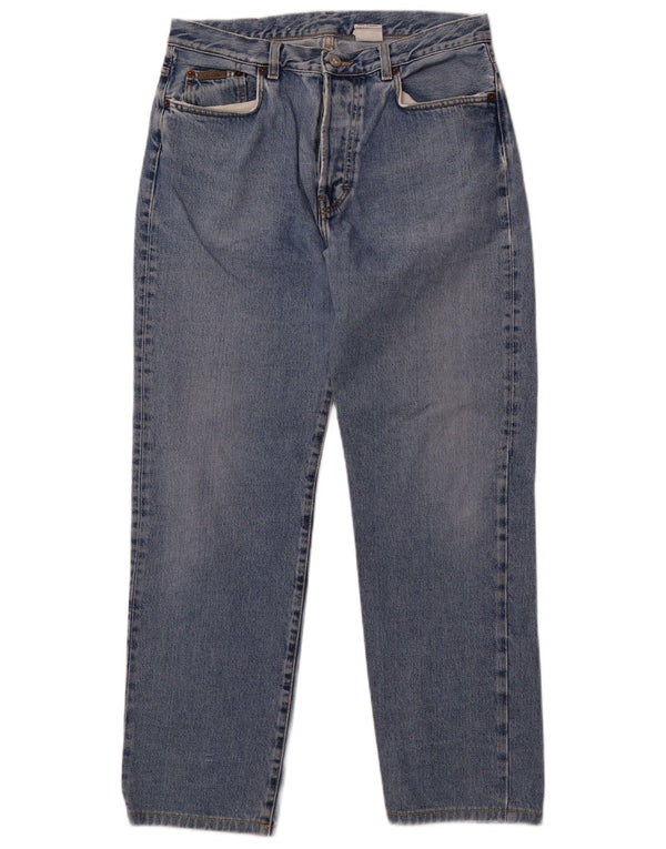 Женские джинсы с высокой талией Calvin Klein W33 L29, синий хлопок