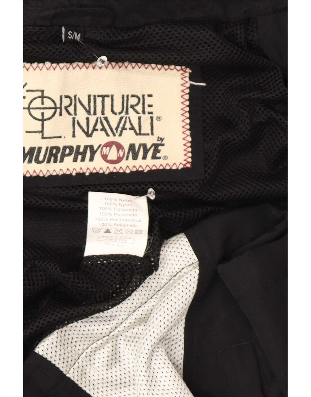 Мужская дождевик с капюшоном и графикой Murphy & Nye, Великобритания, 36, маленькая, черная, с цветными блоками