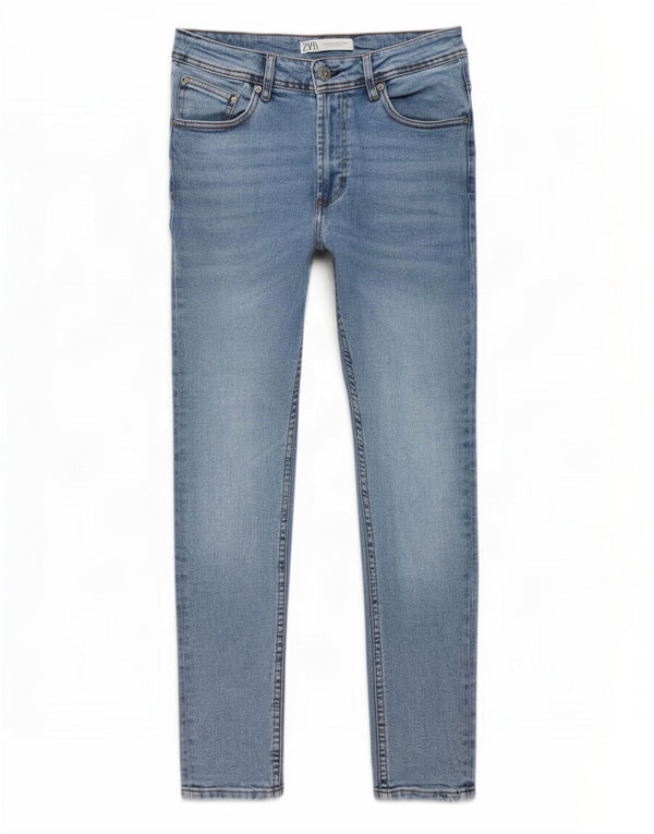 Мужские джинсы скинни Zara EU 42, большие W32 L30, синие, хлопок