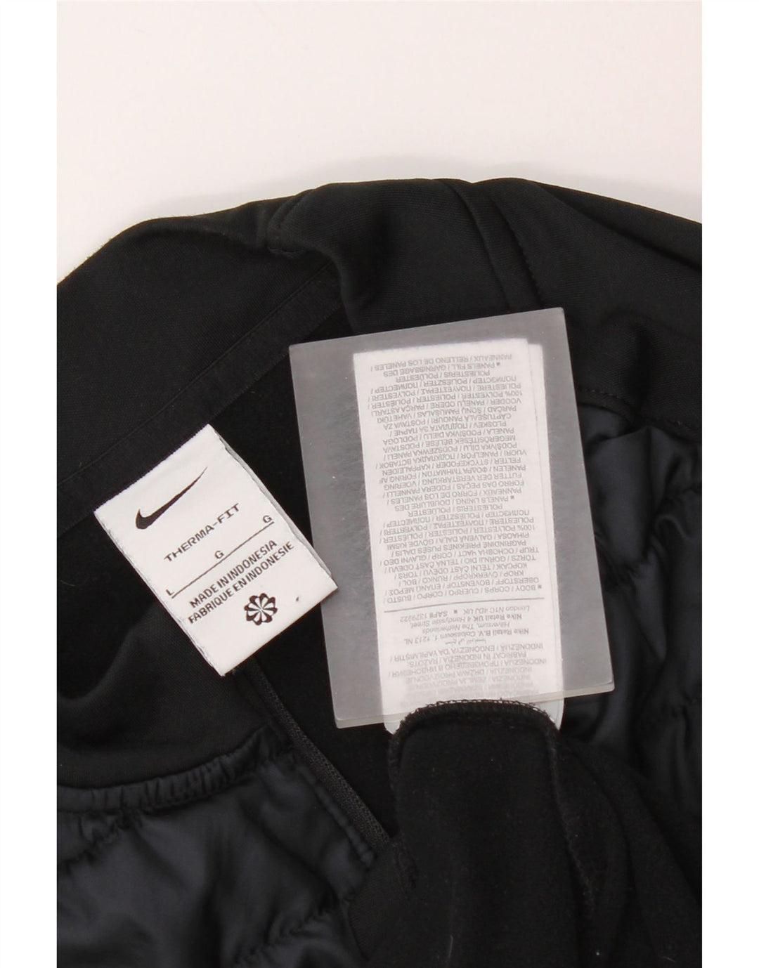 Мужской спортивный костюм-пуловер Nike Therma-Fit среднего черного цвета с цветными блоками