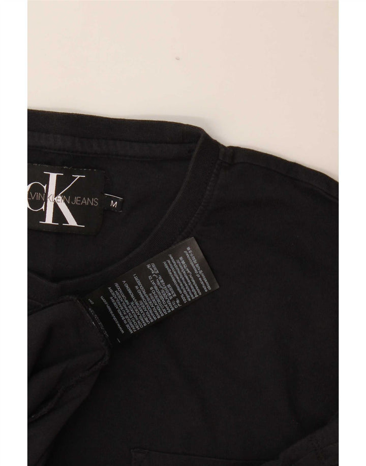 Мужская футболка с рисунком Calvin Klein, средний черный хлопковый топ