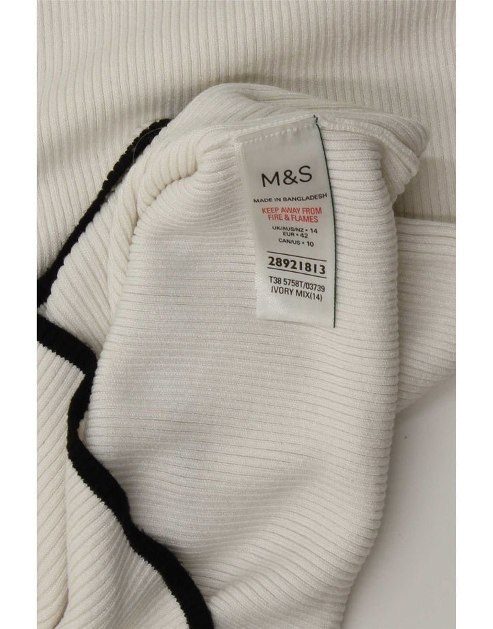 Женский жилет Marks & Spencer UK 14, большой размер, белая вискоза