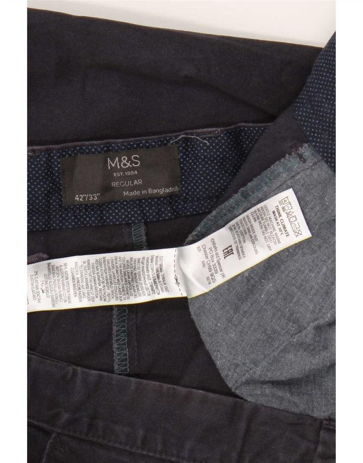 Мужские брюки-чиносы Marks & Spencer W42 L33 темно-синие, хлопок