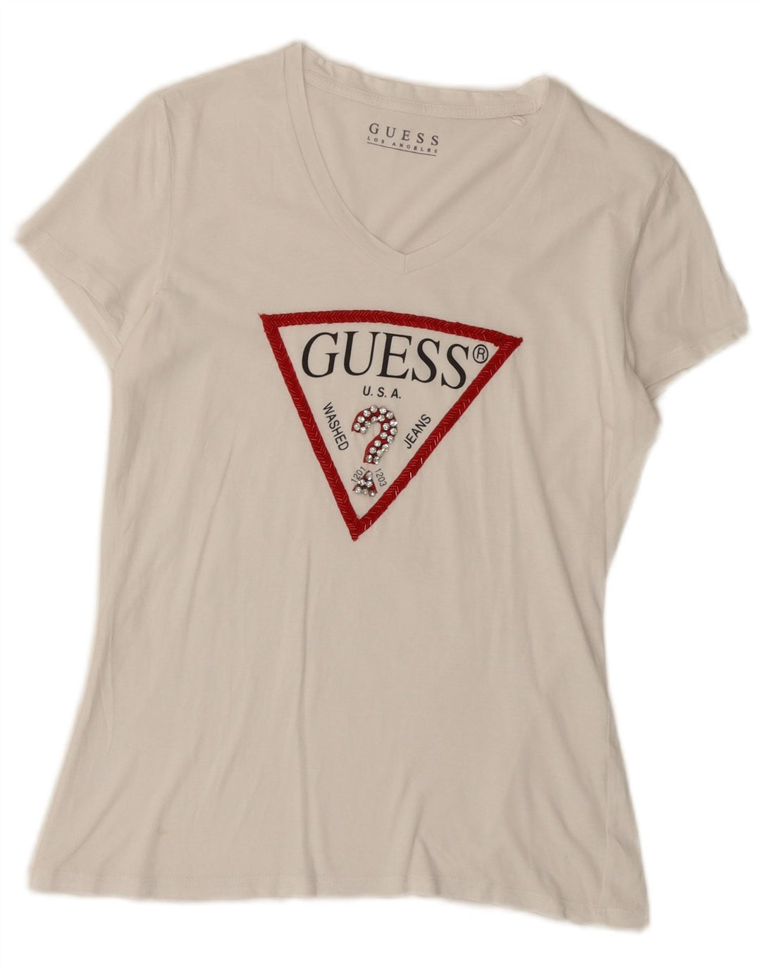 Женская футболка с рисунком Guess Top UK 12, средний белый