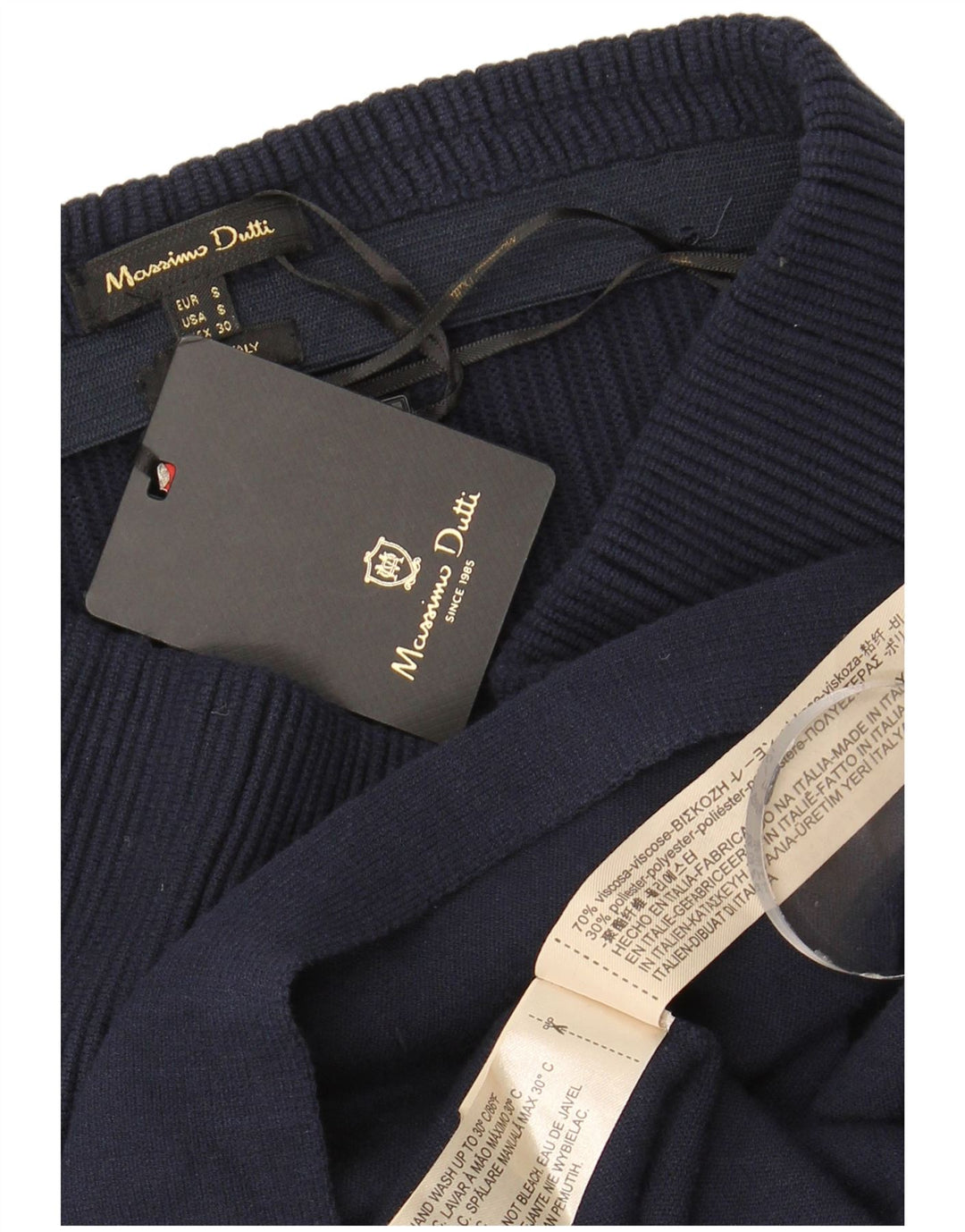 Massimo Dutti Женская трикотажная юбка-трапеция, маленькая W26 Темно-синяя вискоза