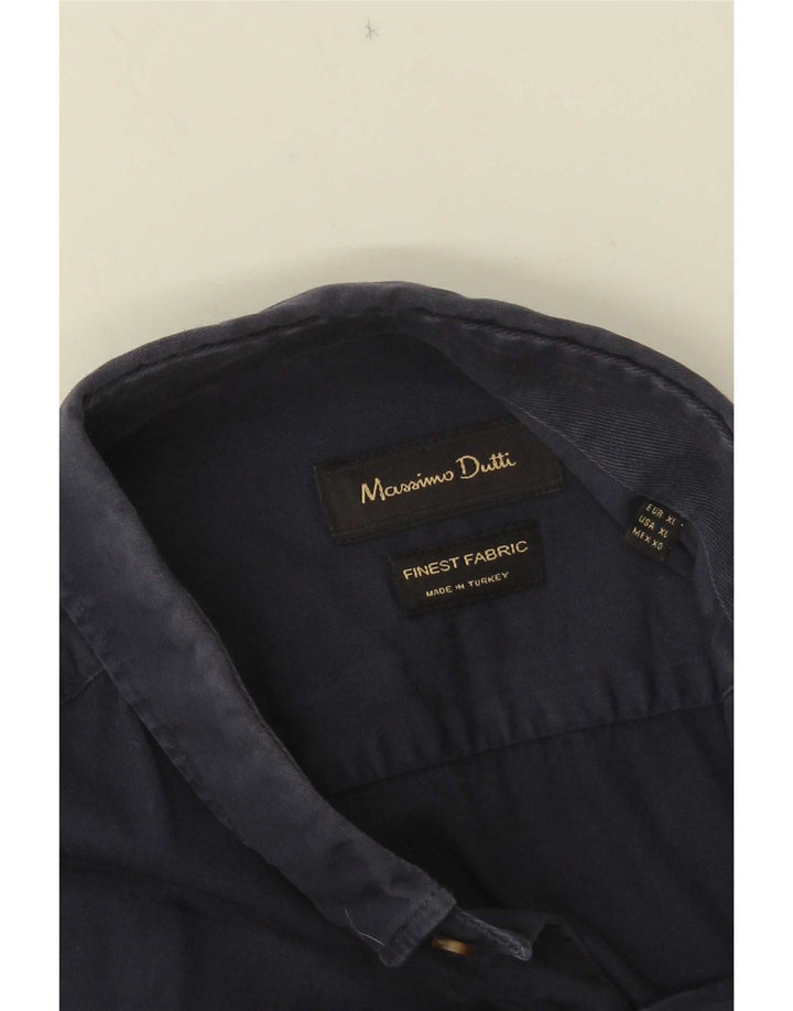 Мужская рубашка Massimo Dutti XL темно-синяя