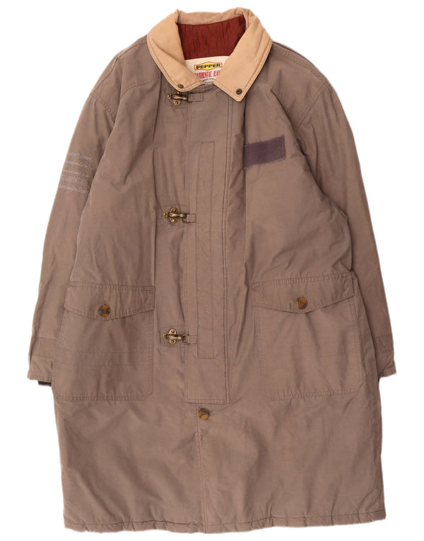Винтажное мужское стеганое пальто UK 42 XL, серый хлопок
