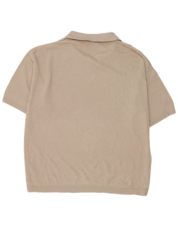 Мужской джемпер с короткими рукавами и воротником-поло Jack & Jones XL, бежевый хлопок