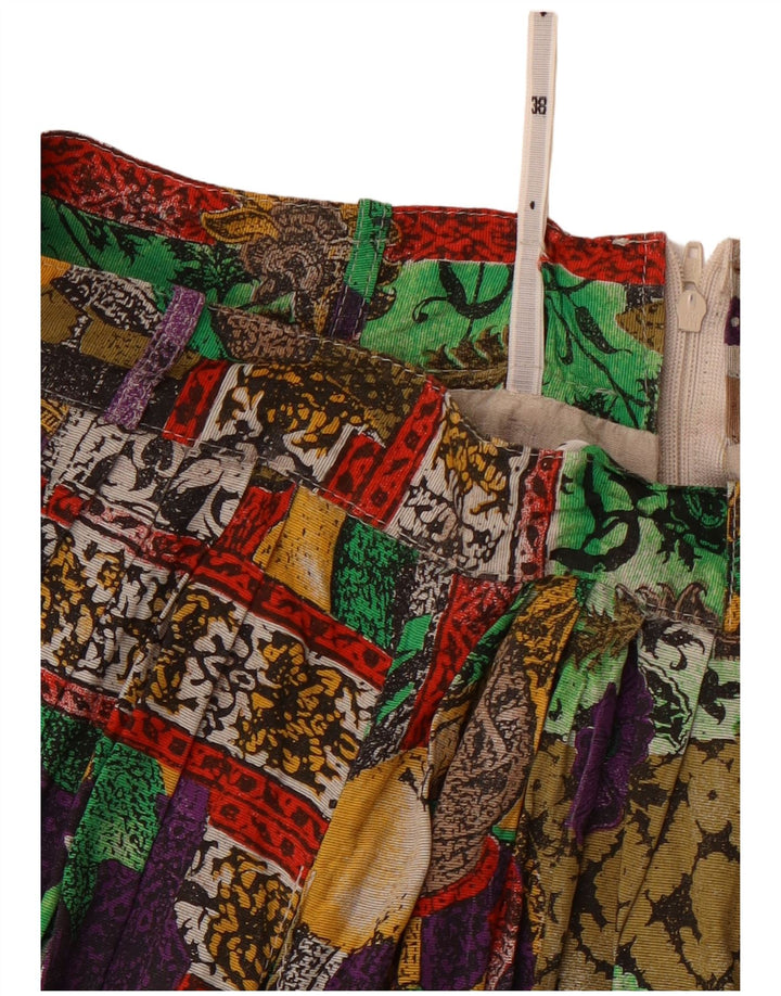 ВИНТАЖНАЯ женская юбка-трапеция с высокой талией EU 38, средняя W26, разноцветная