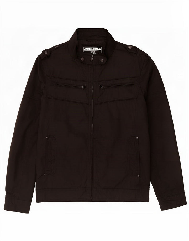 Мужская куртка в стиле милитари Jack & Jones UK 40, большая черная полиэстер