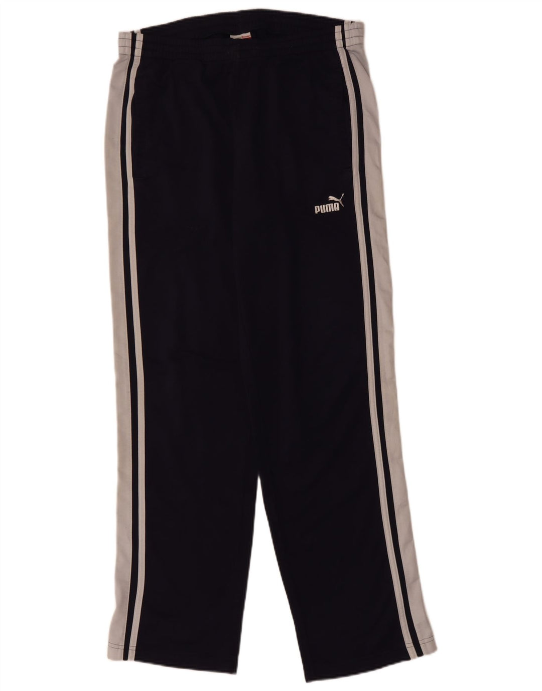 Мужские спортивные брюки PUMA среднего размера, темно-синие, полиэстер с цветными блоками