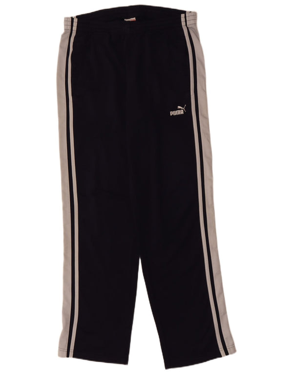 Мужские спортивные брюки PUMA среднего размера, темно-синие, полиэстер с цветными блоками