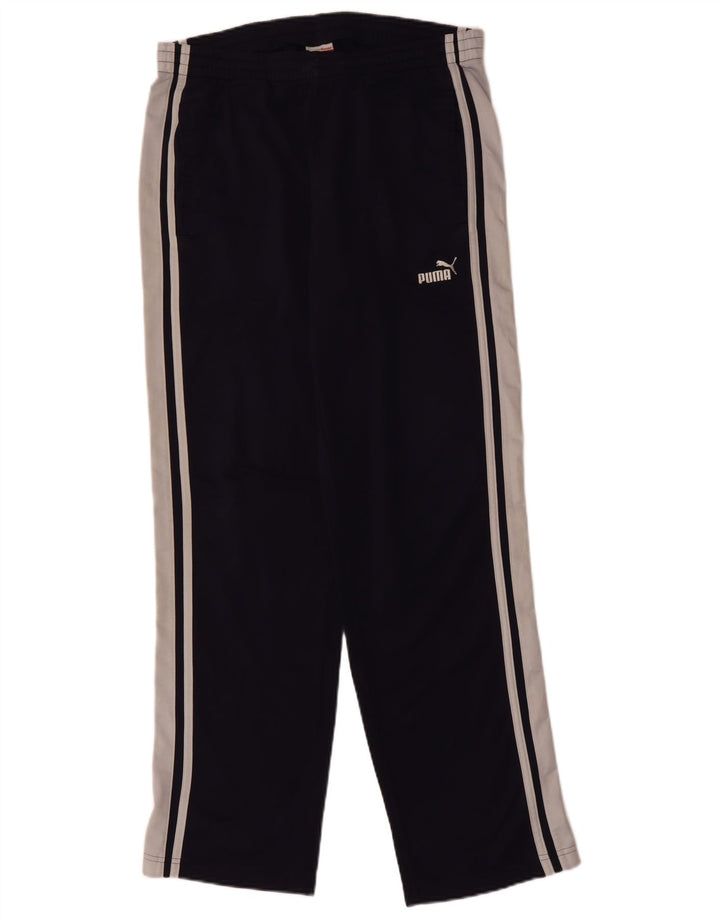 Мужские спортивные брюки PUMA среднего размера, темно-синие, полиэстер с цветными блоками