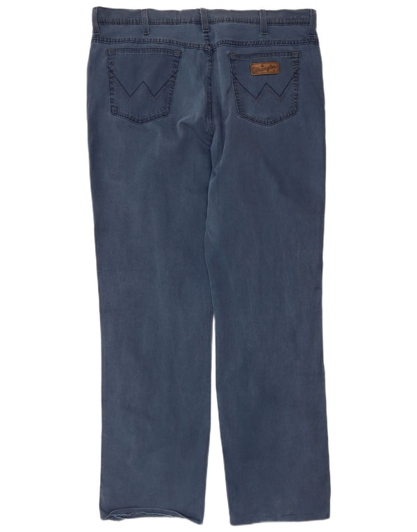 Мужские прямые повседневные брюки Wrangler W40 L34, синие, хлопковые