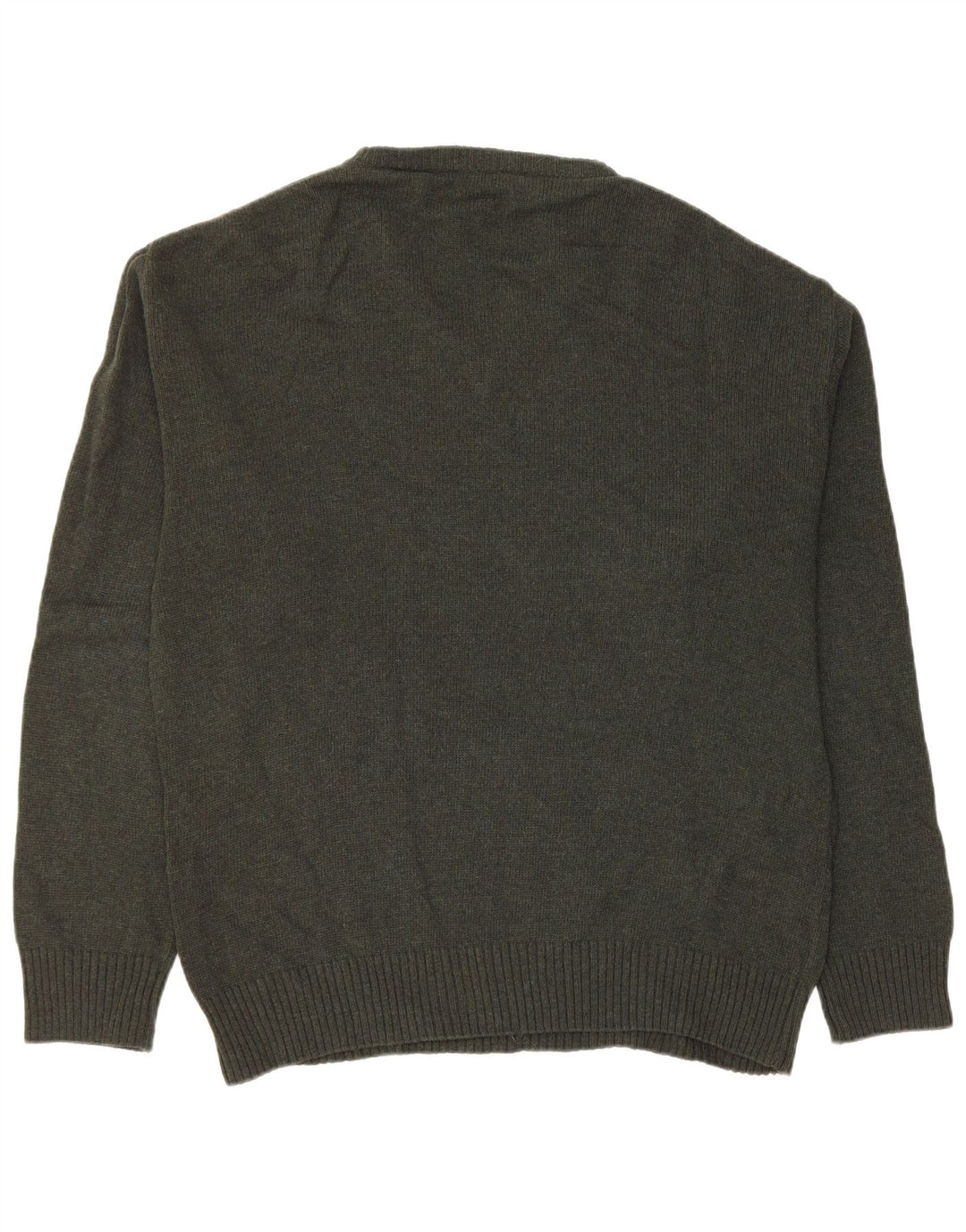 ВИНТАЖНЫЙ мужской джемпер с v-образным вырезом, свитер среднего зеленого цвета с узором аргайл/ромб, новая шерсть