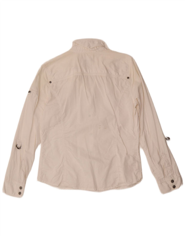 Женская рубашка Eddie Bauer UK 14, средний белый хлопок, хлопок