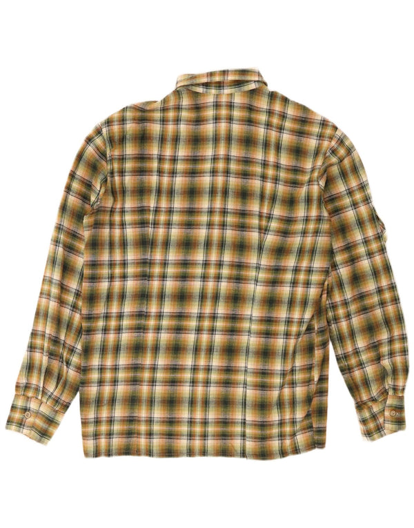 Винтажная женская фланелевая рубашка IT 48 XL, зеленая клетка, хлопок
