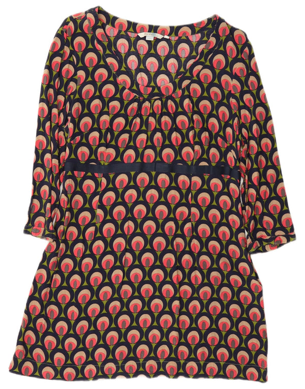 Женское платье А-силуэта с рукавом 3/4 Boden UK 18 XL, разноцветное с геометрическим рисунком