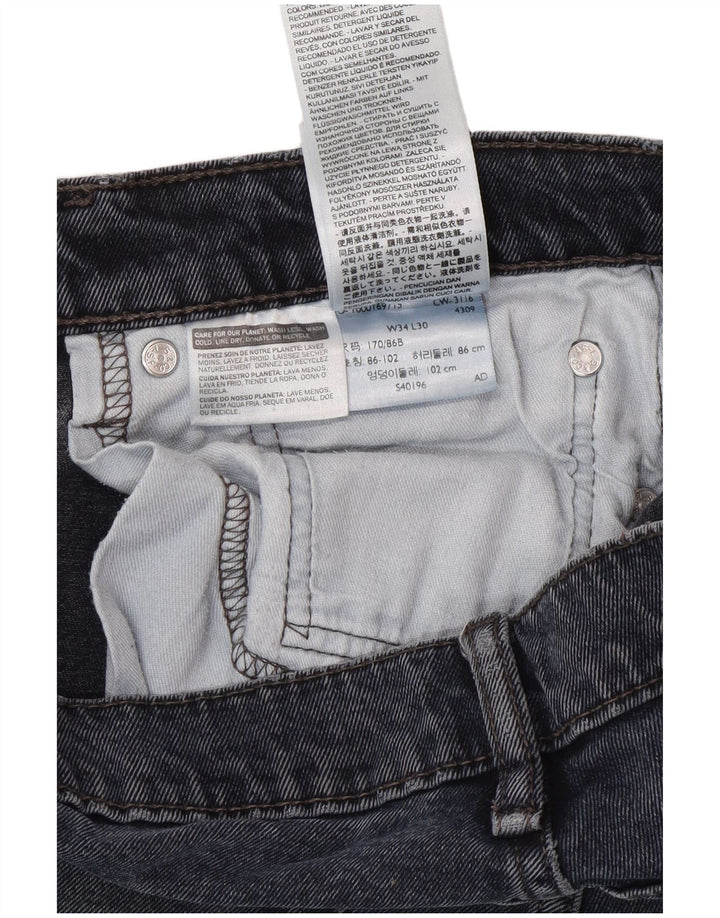 Мужские узкие джинсы Levi's W34 L30 темно-синие, хлопок