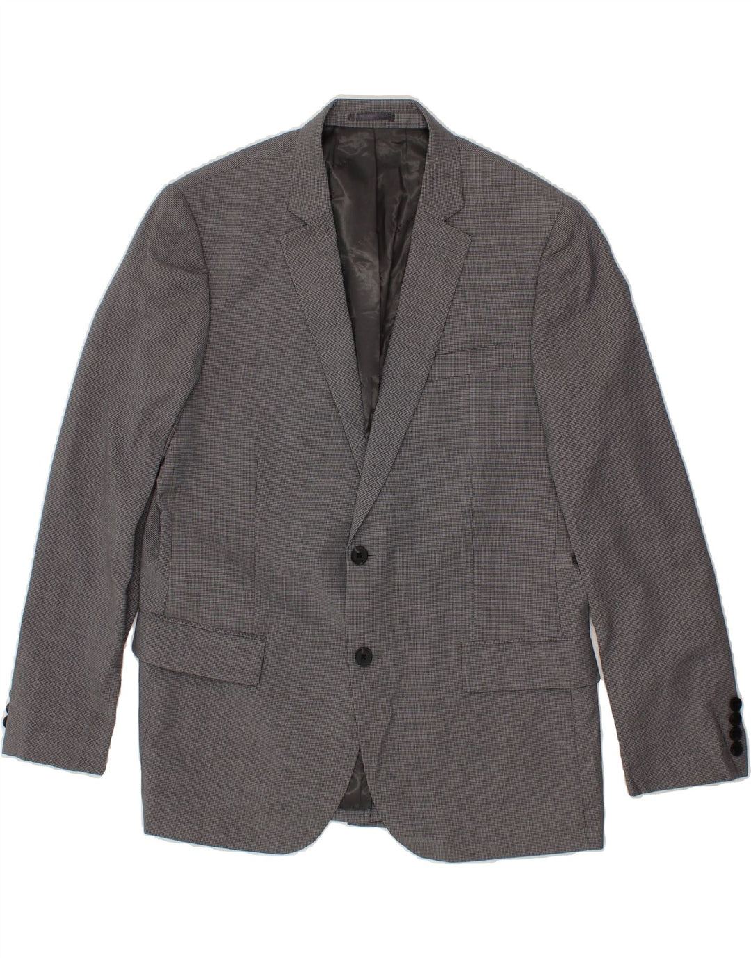 JAEGER Mens 2 Button Blazer Jacket UK 42 XL Grey Houndstooth Wool Vintage Jaeger and Second-Hand Jaeger from Messina Hembry 