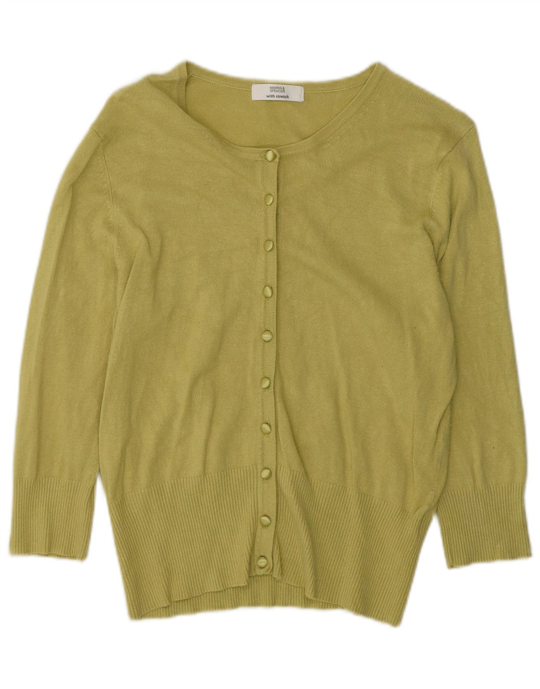 Женский кардиган с рукавом 3/4 Marks & Spencer UK 14, средний зеленый