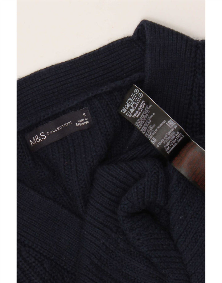 Женский укороченный кардиган Marks & Spencer UK 10, маленький темно-синий