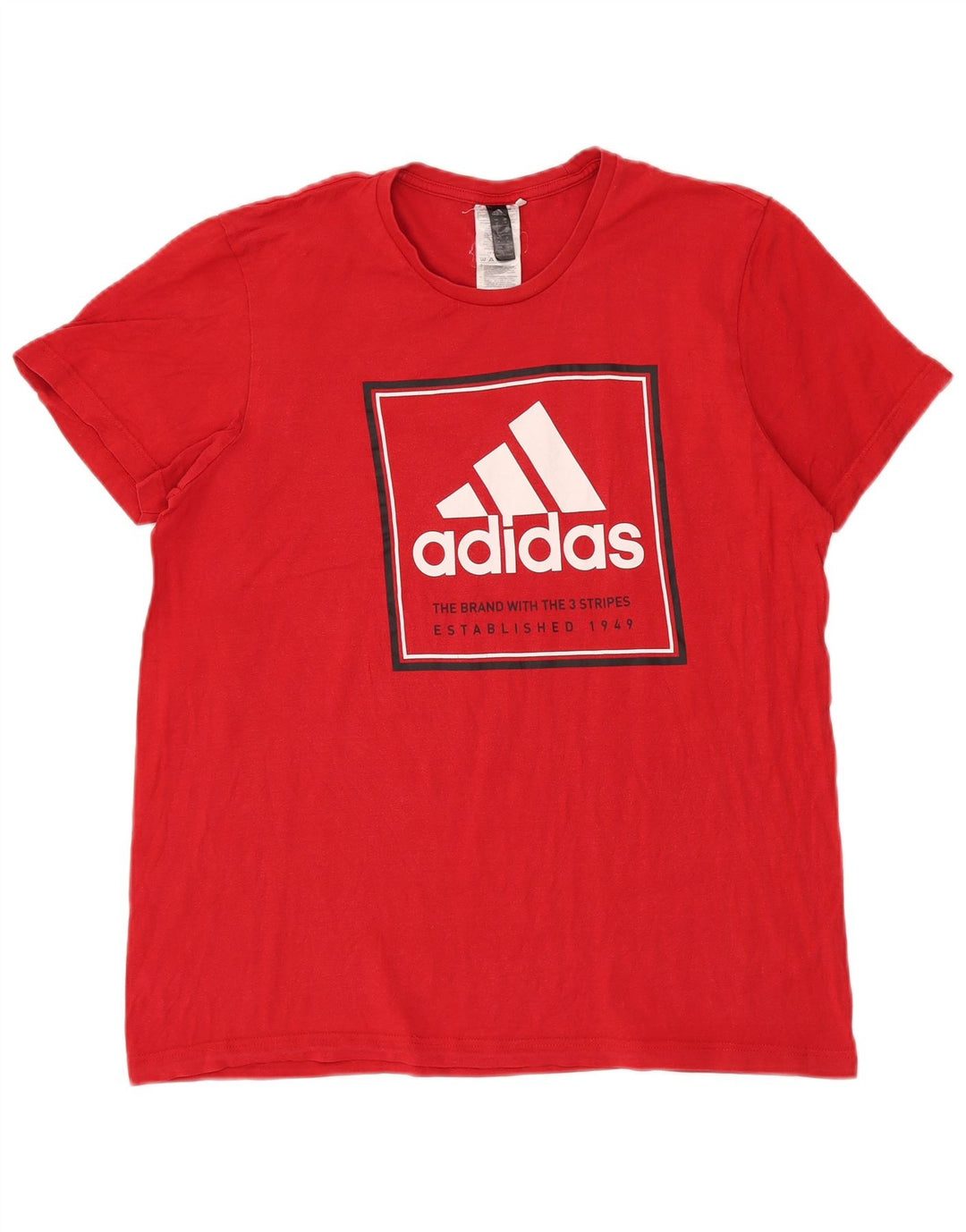 Мужская футболка Adidas с рисунком из хлопка среднего красного цвета