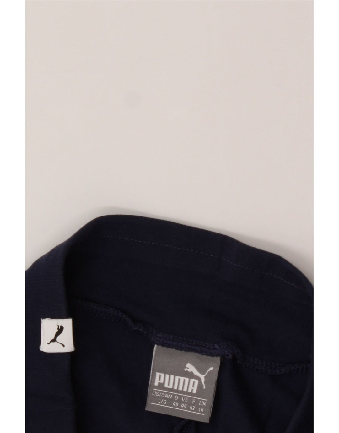 PUMA Womens Graphic Leggings UK 14 Medium Navy Blue Cotton Vintage Puma and Second-Hand Puma from Messina Hembry 