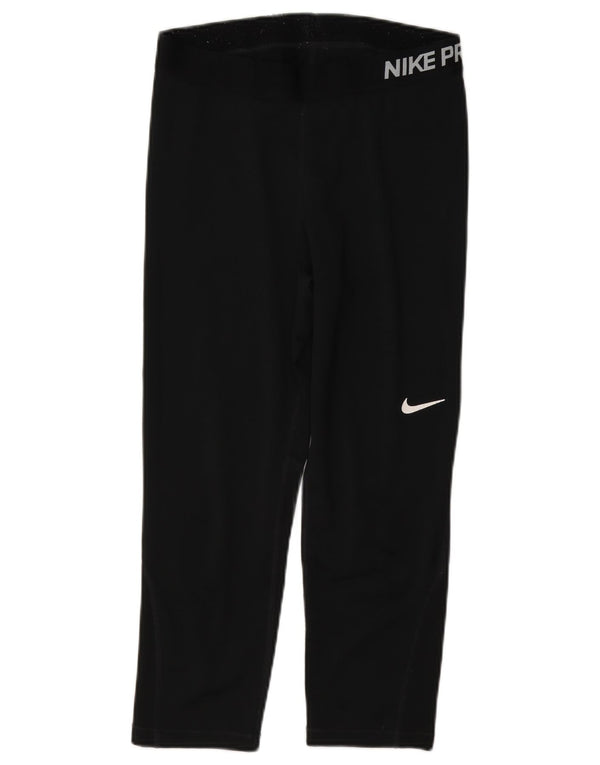 Женские леггинсы-капри с рисунком Nike Dri Fit UK 12, средние, черные