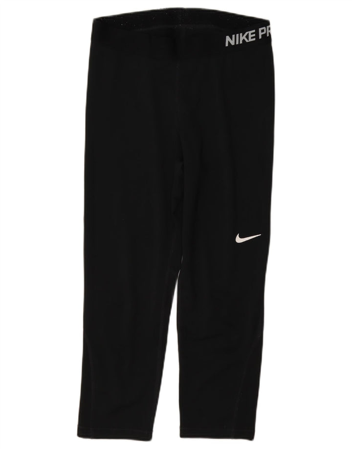 Женские леггинсы-капри с рисунком Nike Dri Fit UK 12, средние, черные