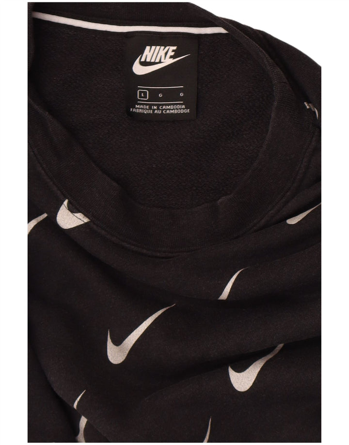 Мужской свитшот с графическим рисунком Nike, большой черный логотип