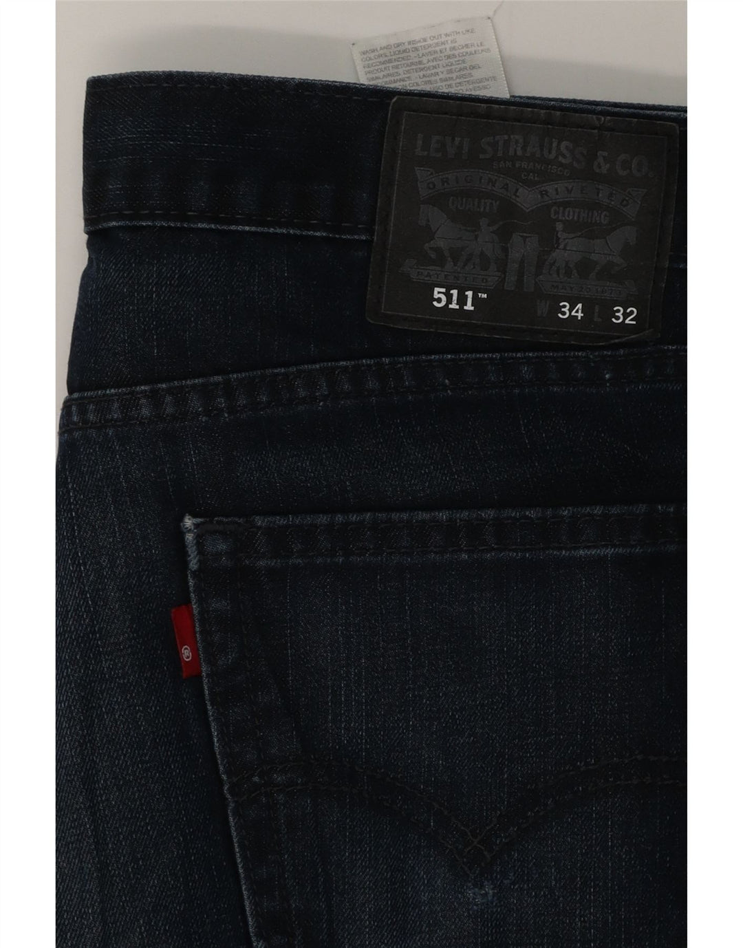 Мужские джинсы Levi's 511 Slim W34 L32 Темно-синие, хлопок