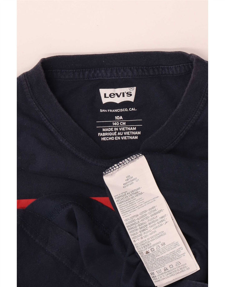 Футболка с рисунком Levi's для мальчиков, топ 9–10 лет, темно-синий, хлопок