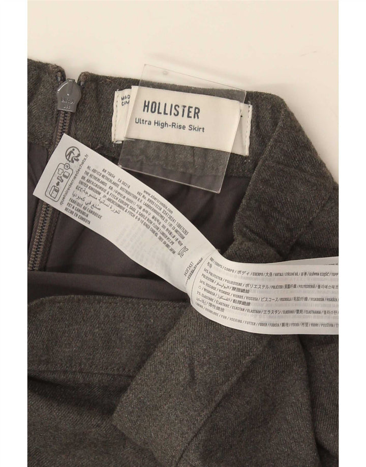 Женская мини-юбка Hollister UK 14, большая W30, серый полиэстер