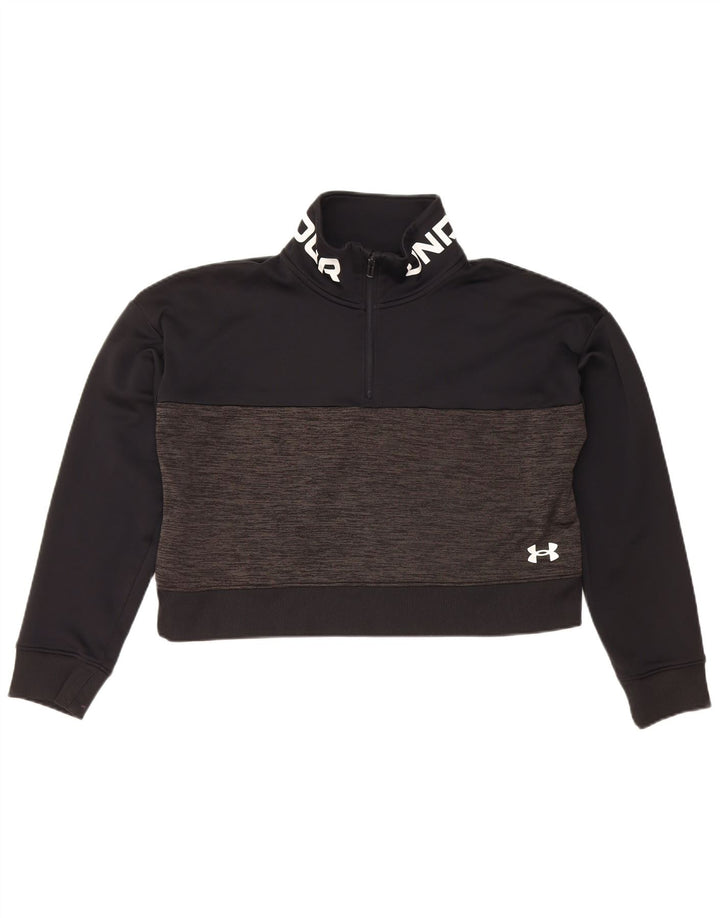Женский укороченный свитшот с рисунком Under Armour, Великобритания 14, средний черный