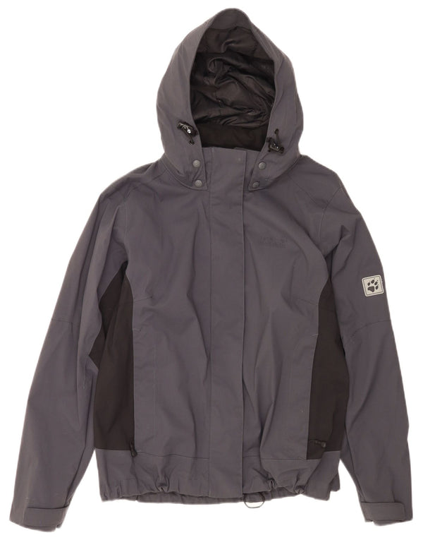 Женская дождевик с капюшоном Jack Wolfskin UK 18/20 XL Темно-синий с цветными блоками
