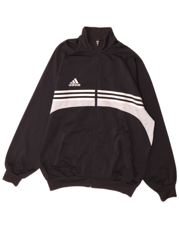 Мужская спортивная куртка Adidas UK 42/44, большой черный полиэстер с цветными блоками
