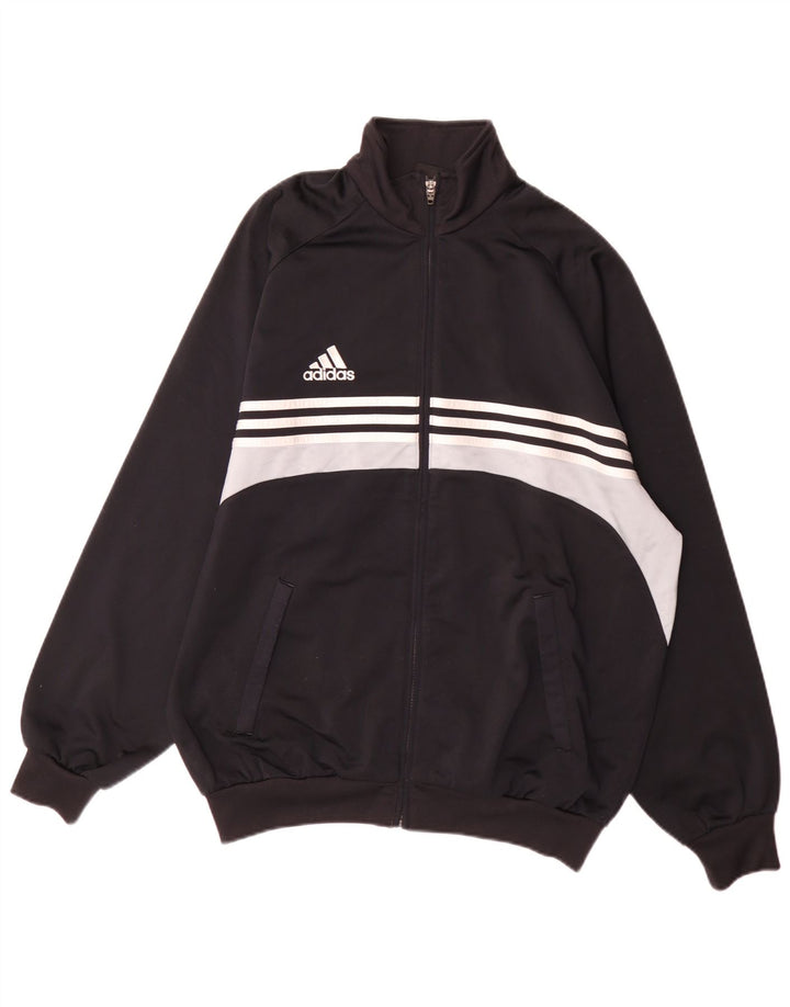 Мужская спортивная куртка Adidas UK 42/44, большой черный полиэстер с цветными блоками
