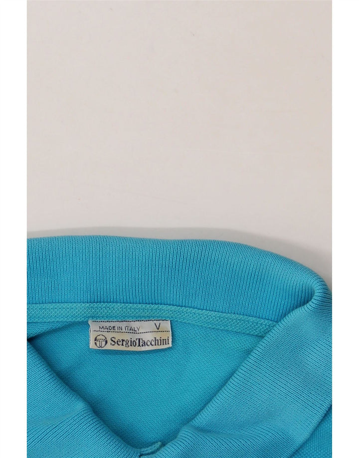 SERGIO TACCHINI Mens Polo Shirt Medium Blue Cotton Vintage Sergio Tacchini and Second-Hand Sergio Tacchini from Messina Hembry 