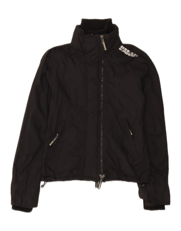 Женская дождевик с графическим рисунком Superdry UK 6 XS, черный нейлон