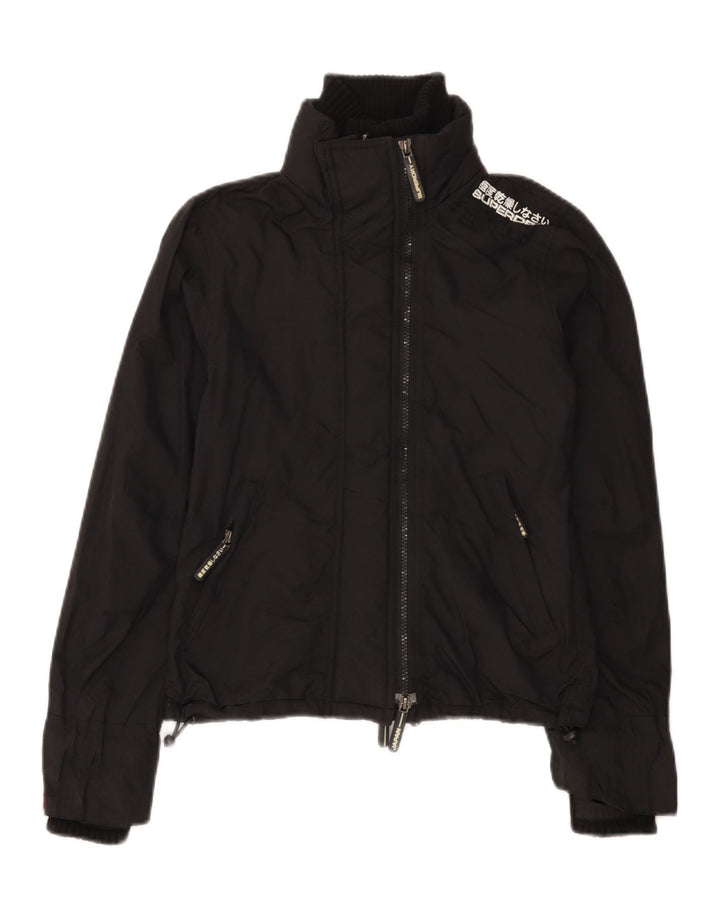 Женская дождевик с графическим рисунком Superdry UK 6 XS, черный нейлон