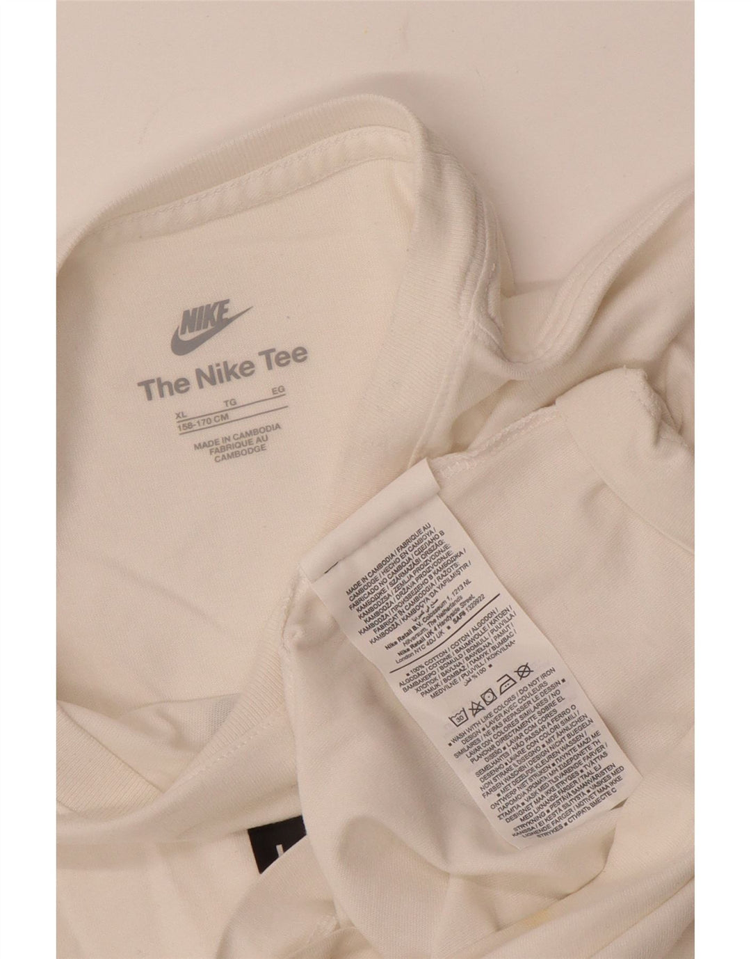 Футболка NIKE с рисунком для мальчиков, топ 13–14 лет, размер XL, белый хлопок