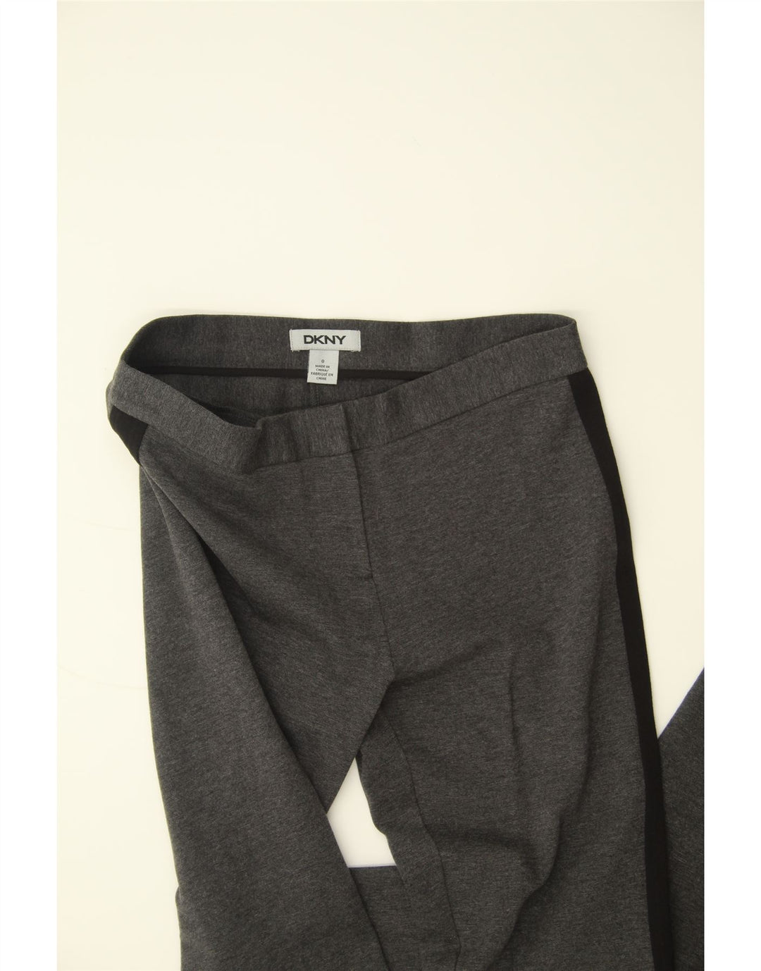 DKNY Womens Leggings US 0 XS Grey Colourblock Cotton Vintage Dkny and Second-Hand Dkny from Messina Hembry 