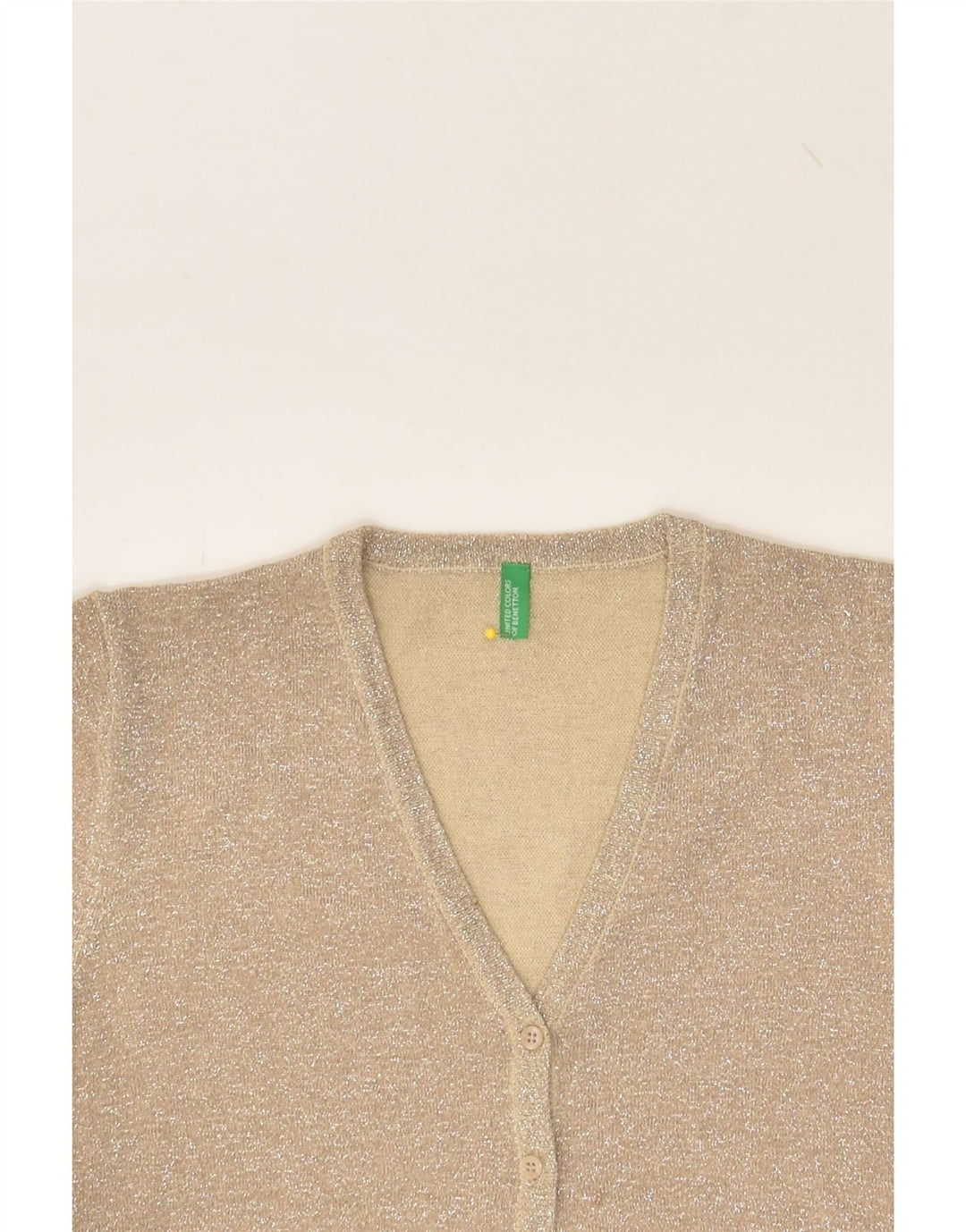 BENETTON Womens Short Sleeve Cardigan Sweater UK 6 XS Grey | Vintage Benetton | Thrift | Second-Hand Benetton | Used Clothing | Messina Hembry 