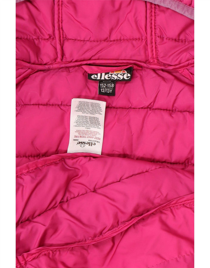 Утепленная куртка с капюшоном Ellesse для девочек 12-13 лет, розовый полиэстер