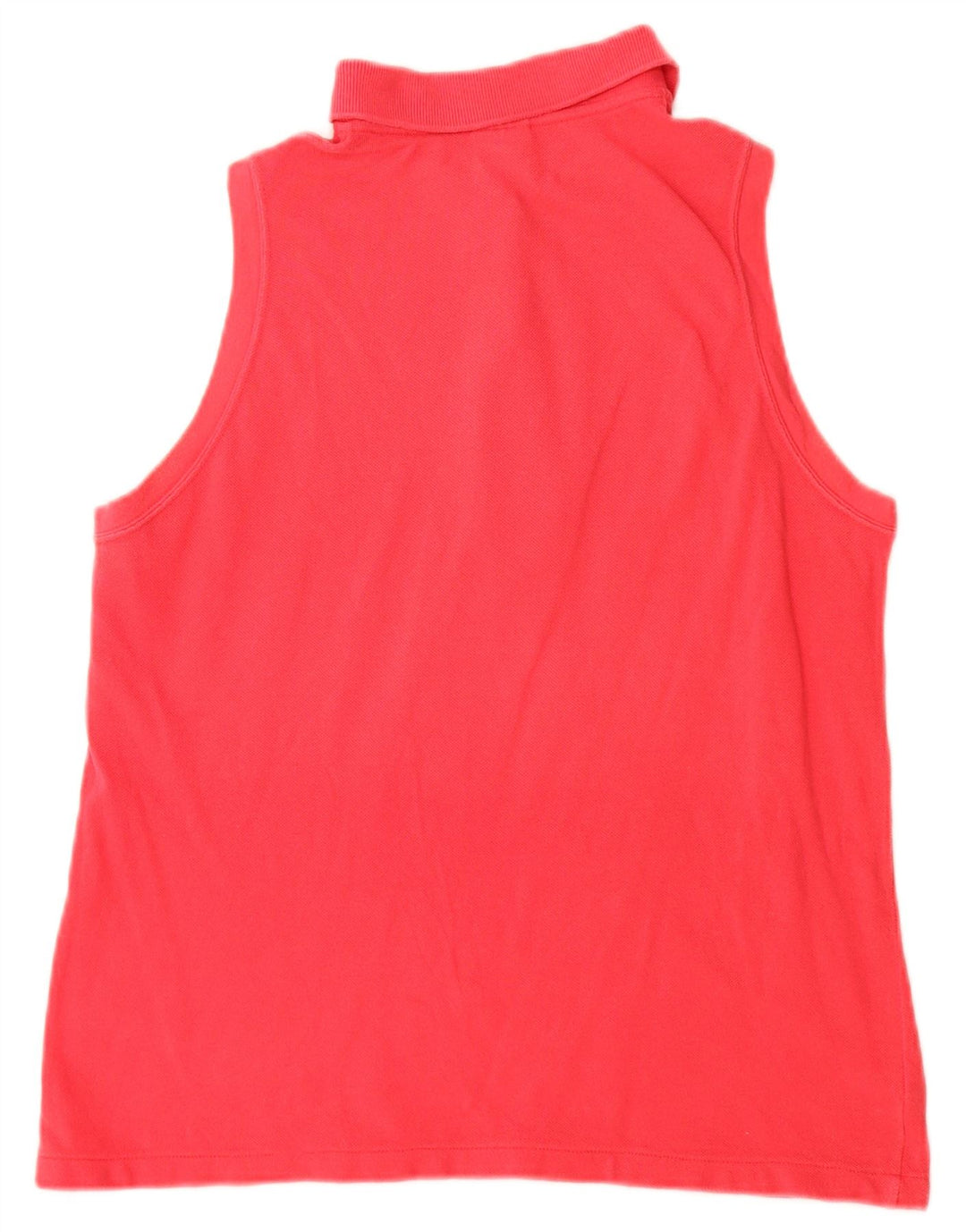 LACOSTE Женская рубашка поло без рукавов, размер 44, большая розовая, хлопок