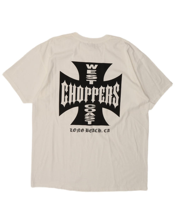 Мужская футболка Anvil West Coast Choppers с обычным рисунком, топ 2XL, белый хлопок